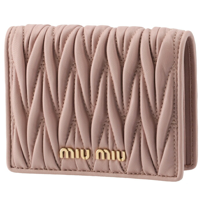 楽天市場 ミュウミュウ Miu Miu 財布 二つ折り マテラッセ ミニ財布 ベージュ系 5mv4 N 770 お姉さんagehaブランド モール