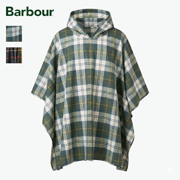 20%OFFクーポン券客体 / バブアー Barbour / 古典派音楽 弁慶格子 読み合わせる 降雨 ポンチョ / UAC0214 / メンズ レディース ユニ一発やる 雨合羽 雨具 カッパ ボンネット付き添い人 雨合羽 パッカブル / 2026春夏