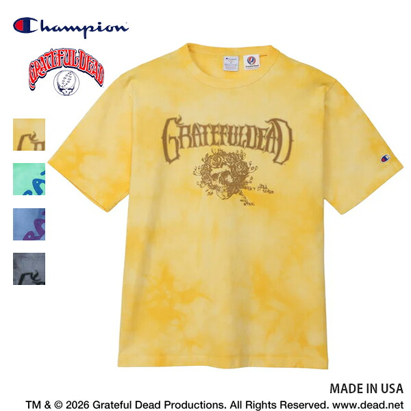 20%OFFクーポン券客体 / はやりっ子 Champion / ティーテンイレブン 遊撃手捩りプルオーバー Grateful Dead / MADE IN USA / C5-D308 / 朦々たる ヘビーウェイト USA製 鍵を掛けるT ダンス楽隊T 半袖 メンズ レディース / 2026春夏 / ネコポス送りとどける