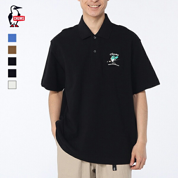 10%OFFクーポン対象 / チャムス CHUMS / Made for Fun! Polo Shirt メイドフォーファン！ポロシャツ / CH02-1268 / 刺繍 鹿の子素材 コットン100％ / 2026春夏 / ネコポス配送