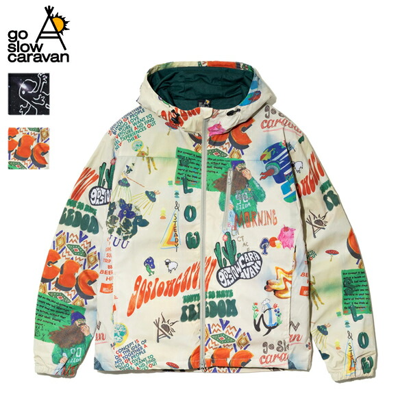 30%OFF / go slow caravan ゴースローキャラバン / T-800総柄刷り上げるパーカーJKT / 356401 / アウター / 上衣 / ナノファイン工業 / 制菌工業 / 長袖 / 総柄 / アウトドア / デイリー / 2025秋冬