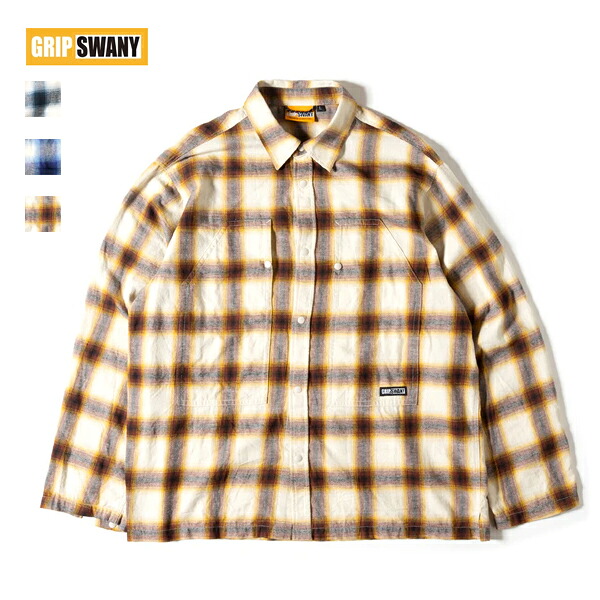 20%OFFクーポン対象 / グリップスワニー GRIP SWANY / BRUSHED CHECK SHIRTS / GSMSH-071 / パッチポケット / 長袖シャツ / チェックシャツ / フランネル素材 / 2025春夏