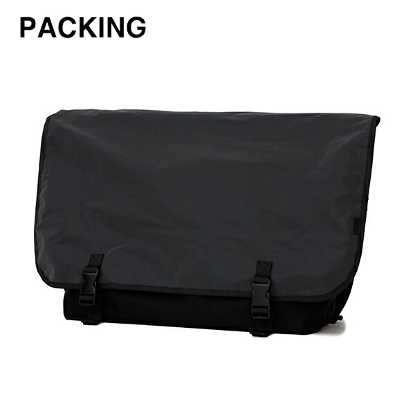 荷造り PACKING / BLACK REFLECTIVE MESSENGER ブラックリフレクティブメッセンジャーバッグ / PA-058 / 照りかえす材 / 夜半 / 能動的 / デイリー青少年 / 分かりやすい / 2025秋冬 ショルダーバッグ・メッセンジャーバッグ-バッグ・小物・ブランド雑貨-男女兼用バッグ