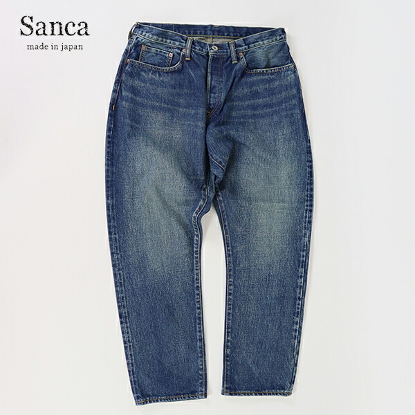 10%OFFクーポン対象 / サンカ Sanca / 15.5OZ DENIM 5P TAPERED FIT USED INDIGO / S25FPT02 / テパードデニムパンツ / ユーズド加工 / メンズ / 日本製 デニム