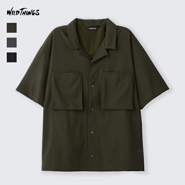 20%OFFクーポン対象 / ワイルドシングス WILDTHINGS / OPEN COLLAR POCKET SHIRT オープンカラーポケットシャツ / WT26041AD / UVカット ストレッチ性 イージーケア / メンズ / 2026春夏|one’s daily life