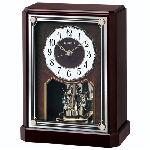 SEIKO 電波置時計 BY244G シルバー/ブラウン セイコー(SEIKO) BY244G 茶メタリック塗装 電波置時計