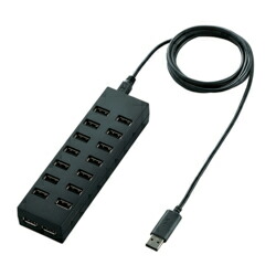 エレコム ELECOM U2H-Z16SBK ブラック USBハブ 16ポート U2HZ16SBK