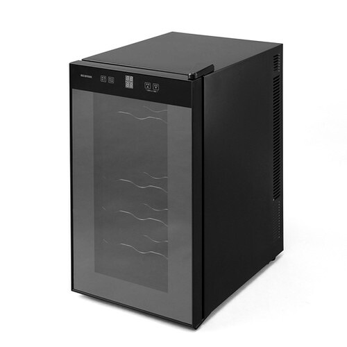 【設置＋長期保証】アイリスオーヤマ(Iris Ohyama) IWC-P182A-B ブラック 18本用ワインセラー 2段式個別温度管理可能 50L ペルチェ式