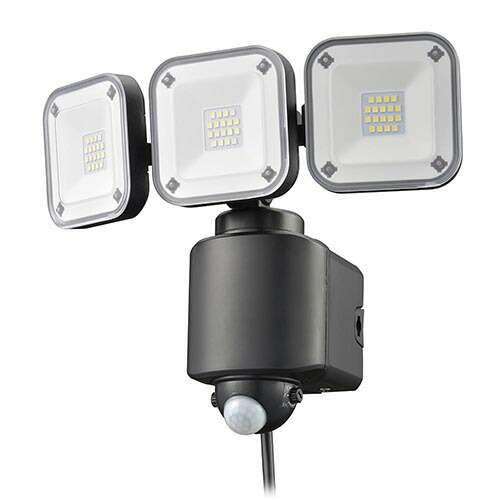 オーム電機(OHM) LS-A450W3 monban 防犯センサーライト 3灯コンセント式 4500ルーメン