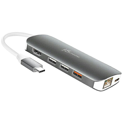 j5create JCD384 スペースグレー USB Type-C 10 in 1 マルチアダプター JCD384