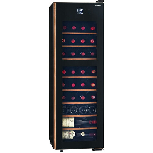【標準設置料金込】【長期保証付】さくら製作所 GX38DM525-RH-B ブラック コンパクトセラー 104L 右開き 氷温M5 FULL COVER CELLAR 冷気強制循環式｜ワンズマート店