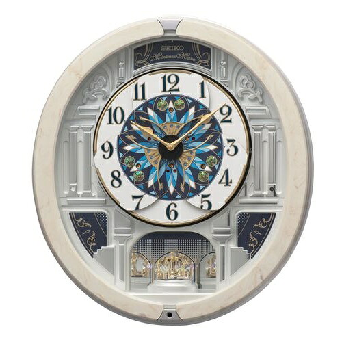 セイコー(SEIKO) RE604A からくり･アミューズ 掛時計 ウェーブシンフォニー アイボリーマーブル模様
