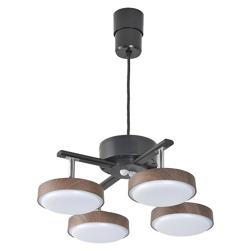 オーム電機(OHM) LT-YLP4RC-K LED4灯ペンダントライト ダークブラウン 06-1650