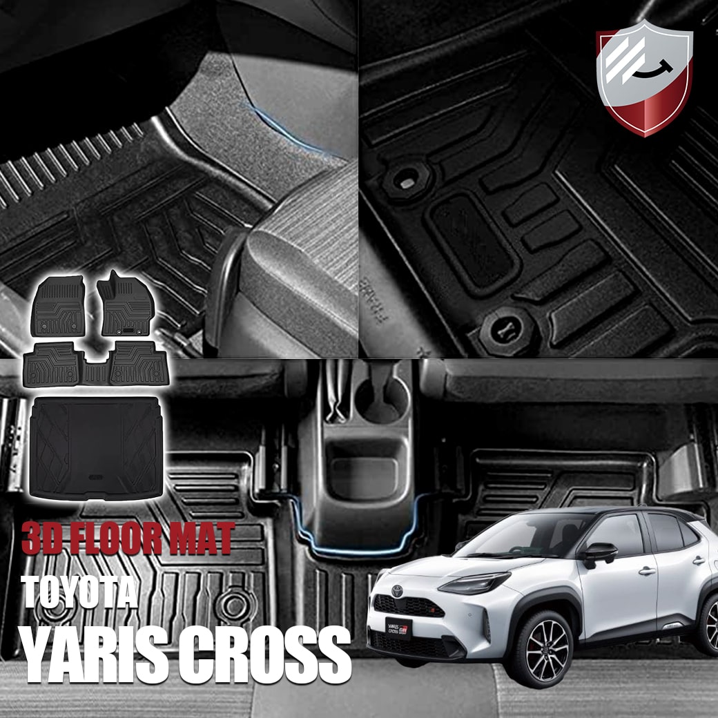 【4/4 20:00~P10倍】トヨタ ヤリスクロス フロアマット 防水 トランクマット セット YARIS CROSS 2020年8月-現行 フロアマット 耐摩擦 耐汚れ カーマット トヨタ 2020年8月~ ブラック 防水マット ラバーマット ゴム B09YYZ56PC