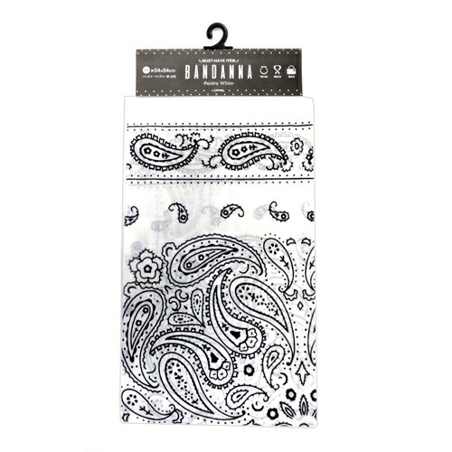 楽天市場 メール便可 バンダナ ペイズリー 白 100円均一 100均一 100均 万天プラザ 100円ショップ 雑貨 万天プラザ 100円ショップ 雑貨