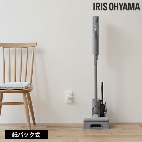 掃除機 紙パック式 軽量 強力吸引 コードレス スティッククリーナー アイリスオーヤマ マジカリーナ グレー SBD-202P-H『代引不可』『送料無料（一部地域除く）』｜よろずやマルシェ