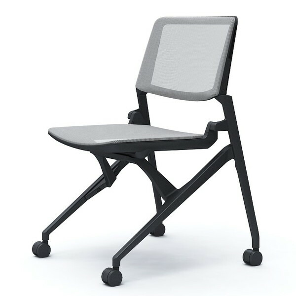 オカムラ ミーティングチェア Marca マルカ 背座メッシュ ブラックフレーム ブラックシェル 肘なし ライトグレー 81M2RC F1E3 『代引不可』『送料無料（一部地域除く）』｜よろずやマルシェ