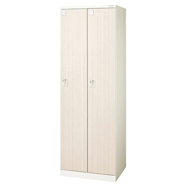 『受注生産品』 ライオン事務器 ロッカー Locana(ロカーナ) 2人用 内筒交換錠 W600×D515×H1790mm 木目シート LOC-C21-02EK 『代引不可』 『送料無料（一部地域除く）』