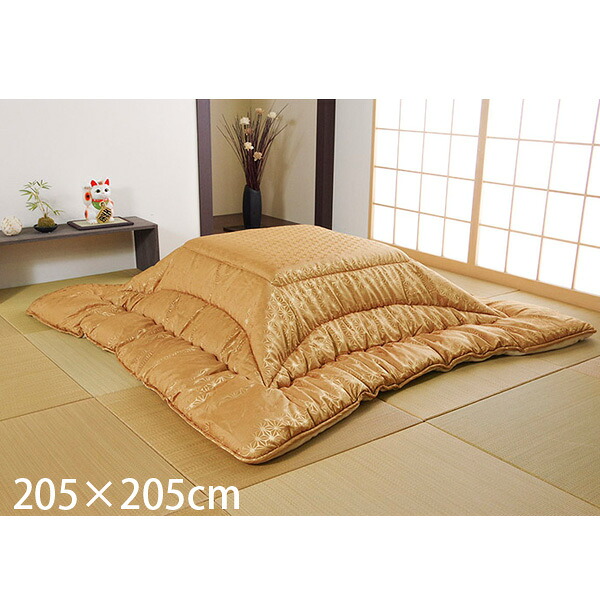 イケヒコ 天舞 厚掛こたつ布団 正方形 205&times;205cm 金 TNB205205 【代引不可】【送料無料（一部地域除く）】｜よろずやマルシェ