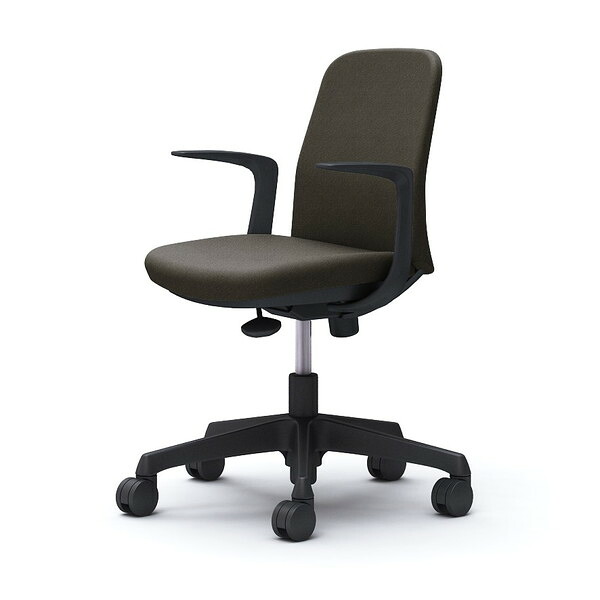 オカムラ ライブス エントリーチェア コンパクトタイプ ブラックボディ デザインアーム ダークブラウン CD23AR FXW3 [ Lives EntryChair テレワーク ]『代引不可』『送料無料（一部地域除く）』｜よろずやマルシェ