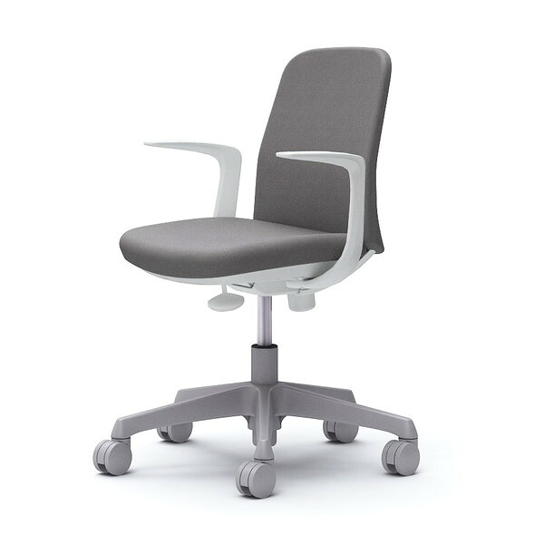 オカムラ ライブス エントリーチェア コンパクトタイプ ホワイトボディ デザインアーム グレー CD23BW FXW1 [ Lives EntryChair テレワーク ] 『代引不可』『送料無料（一部地域除く）』