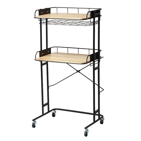 弘益 BY CAGE キッチンラック W620×D460×H1210mm ブラック BCKR-620(BK) [ ビーワイケージ 収納 キッチン ラック レンジ台 シンプル ] 『代引不可』『送料無料（一部地域除く）』