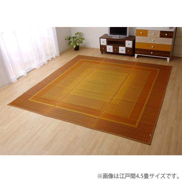 イケヒコ DXランクス い草 花ござカーペット 江戸間4.5畳 (261×261cm) ベージュ 敷物 カーペット い草カーペット 和モダン モダン 日本製『代引不可』 『送料無料（一部地域除く）』