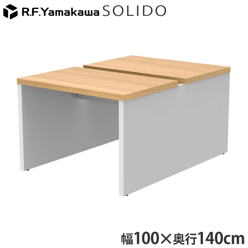 木製事務机 ソ先んじる 無償性所在地用事務机2 W1000×D1400 オーク材×白いこと RFTFT2-1014OA-WL アール・エフ・ヤマカワ 『代引不可』『貨物輸送無料（構成要素領域除く）』