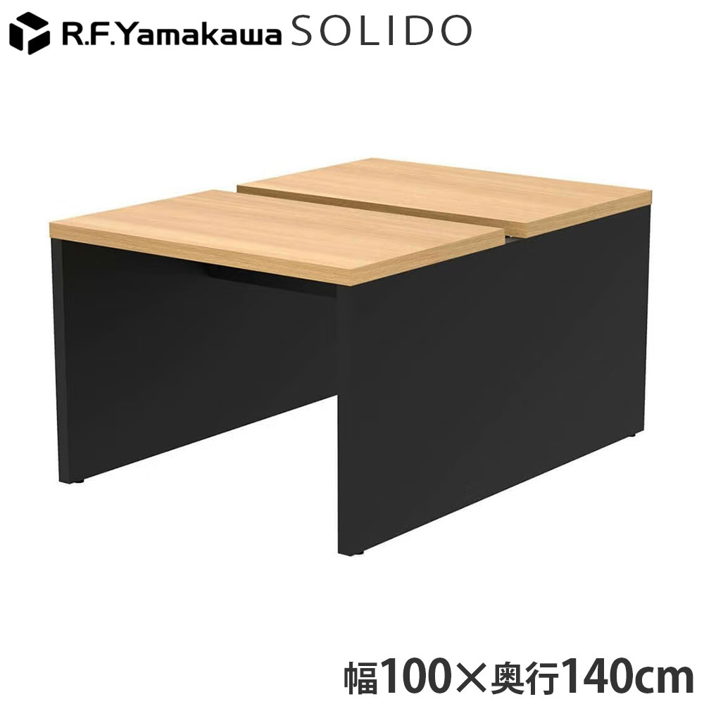 木製事務机 ソ先んじる 無償性所在地用事務机2 W1000×D1400 オーク材×黒いこと RFTFT2-1014OA-BL アール・エフ・ヤマカワ 『代引不可』『貨物輸送無料（構成要素領域除く）』