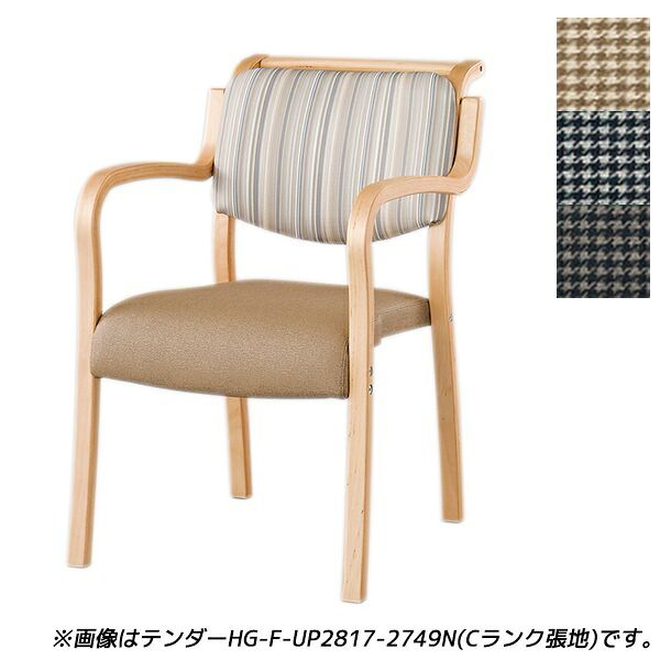 【受注生産品】アイリスチトセ 食堂 ダイニングチェア テンダーHGシリーズ 全肘 Bランク張地 ナチュラル W500×D630×H786(SH420)mm テンダー HG-F-N 【代引不可】 【送料無料（一部地域除く）】