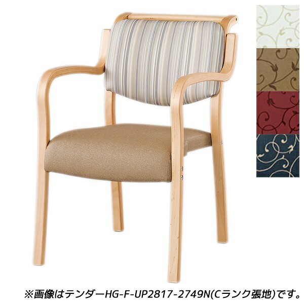 【受注生産品】アイリスチトセ 食堂 ダイニングチェア テンダーHGシリーズ 全肘 Bランク張地 ナチュラル W500×D630×H786(SH420)mm テンダー HG-F-N 【代引不可】 【送料無料（一部地域除く）】