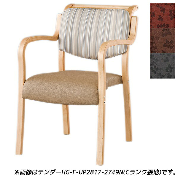 【受注生産品】アイリスチトセ 食堂 ダイニングチェア テンダーHGシリーズ 全肘 Bランク張地 ナチュラル W500×D630×H786(SH420)mm テンダー HG-F-N 【代引不可】 【送料無料（一部地域除く）】
