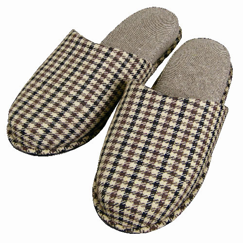 スリッパ ルームシューズ 千鳥格子 ブラウン 30足 業務用 来客用 男女兼用キラットオリジナル 部屋履き 送料無料 一部地域除く Korkmazmauritius Com