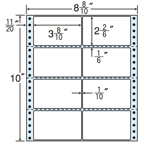 ラベルシール MT8A タックシール (連続ラベル) レギュラータイプ 500折 【代引不可】 【送料無料（一部地域除く）】
