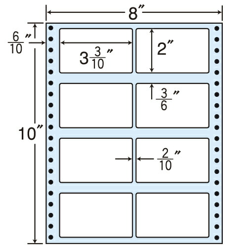 ラベルシール MX8D タックシール (連続ラベル) レギュラータイプ 500折 【代引不可】 【送料無料（一部地域除く）】