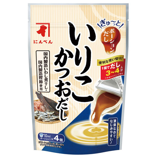 市場 にんべん いりこかつおだし 4個入 3袋 ぎゅ っとポーションだし