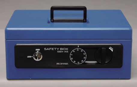 アイリスオーヤマ　手提げ金庫　SBX-A5　ブルー　【返品・キャンセル不可】　558229