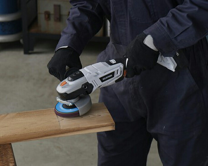 アイリスオーヤマ 申し受ける式ディスクグラインダ  JDG100 【返品・取りやめる不可】 513783 DIY 電動手道具 コードレス 申し受ける式 金属元素さび落とし 金属元素切りおとす ペンキ塗りはがし 白木の面取り 助けること手持ち部分付き添い人