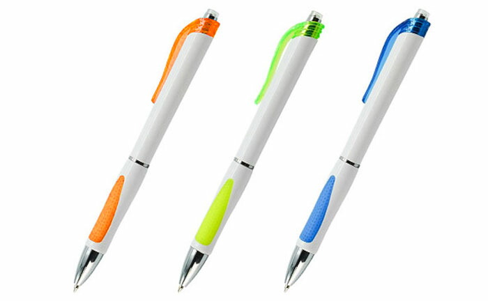 【全3色】ホワイトグラース ボールペン 300本入り おしゃれ かわいい 書きやすい なめらか 人気 クリップ付き 白軸