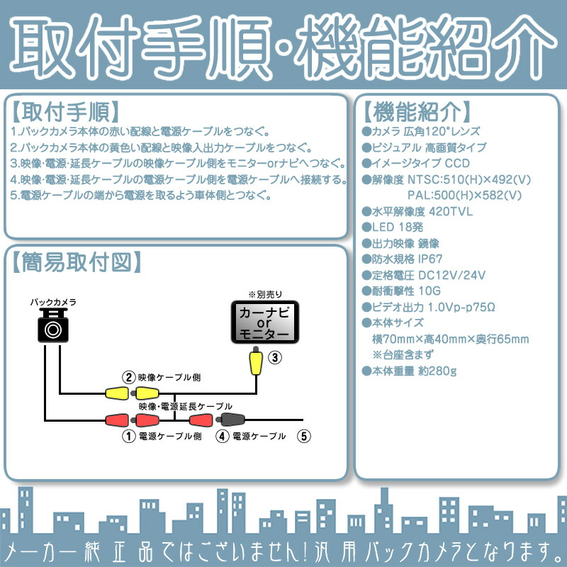 SALE／81%OFF】 キャンター タイタン 他対応 バックカメラ 24V 12V 対応 CCD 後付け 赤外線LED 搭載 高画質 リアカメラ  バックビューカメラ 後方確認RCAケーブル ガイドライン有 無 夜間 広角大型車 トラック 船 バス 農作業車 qdtek.vn