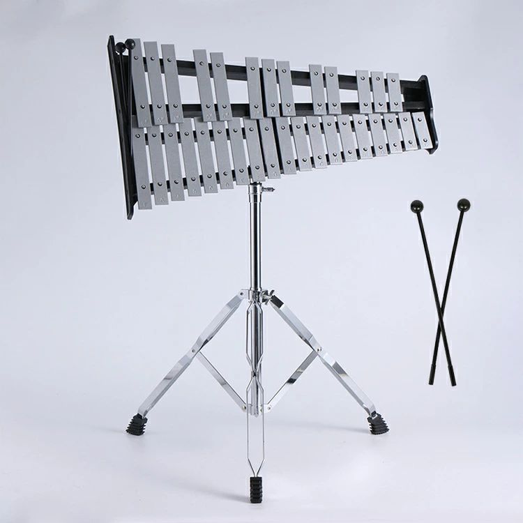 32音 鉄琴 グロッケン 音楽打楽器 オルフ楽器 卓上鉄琴 折りたたみスタンド 収納ケース付き 高さ調節可能 ポータブル|生活応援 大西屋