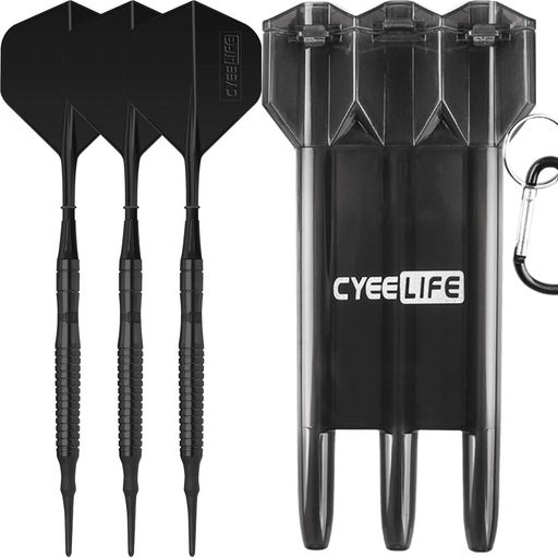 CyeeLife 90% 22g タングステンの専門ダーツ+ダーツケース+プラスチックの尾翼+30 ダーツ ティップ|オンラインベストプライスストア