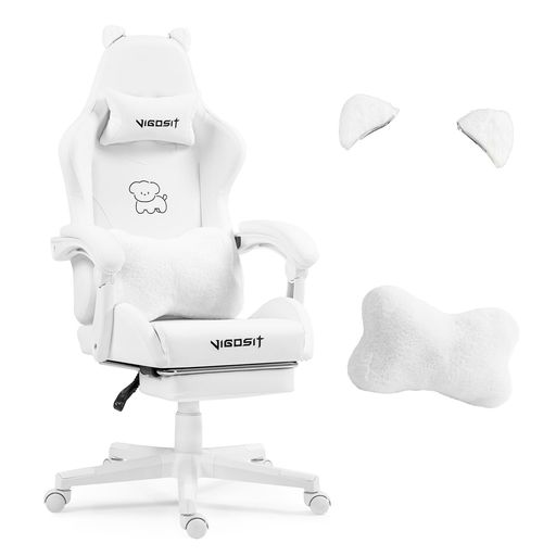 VIGOSIT ゲーミングチェア PUレザー オットマン付き 【高反発・高支持クッション】 汚れに強い デスクチェア パソコンチェア 170°リクライニング オフィスチェア 事務椅子 勉強 疲れない ハ…|オンラインベストプライスストア