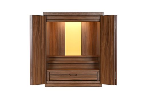 都市工房 仏壇 家具調 扉/LEDライト/引き出し/保証付 (ウォールナット色), 18号)｜オンラインベストプライスストア 18,991円