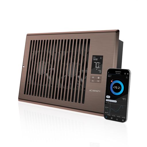 AC Infinity AIRTAP T6 サーモスタット制御付き 静音 レジスター ブースターファン 加熱 冷却 ACベント 6x10インチのレジスターホールに合致|オンラインベストプライスストア