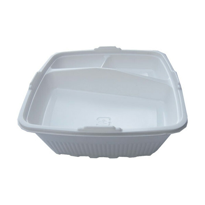 弁当容器 使い捨て 弁当箱 ランチボックス CFランチBOX-1 白本体＋フタ＋中仕切り ３点 セット （800枚セット入) テイクアウト用 業務用 お持ち帰り用 中央化学