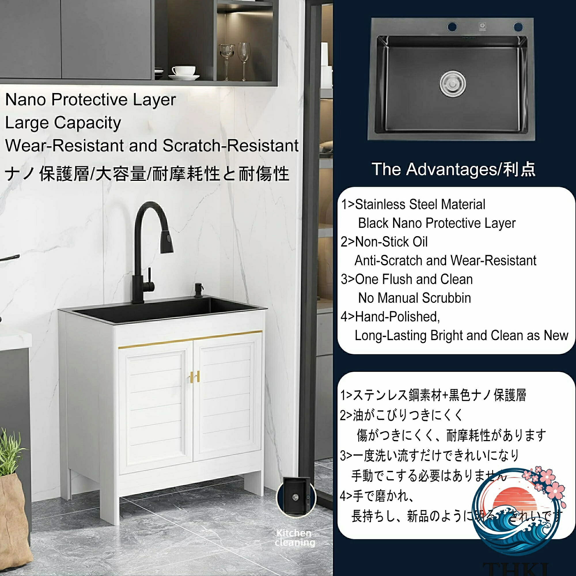 ガーデンシンク 屋外シンク流し台キャビネット付き ステンレスキッチンシンク業務用シングルボウル流し台 キッチンシンクキャビネット 簡易流し台 ユーティリティシンク 食器洗い盆地 手洗いシンク キャビネット付き 引き出し式蛇口付き レストラン 屋外｜オンラインストア　サリー