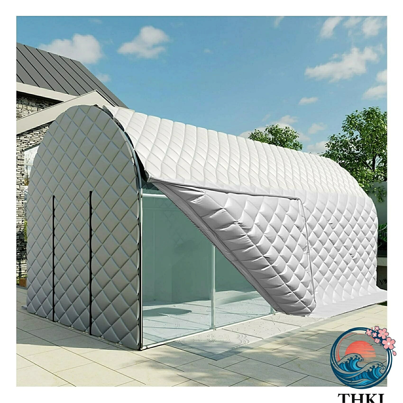 ビニールハウス 温室 ビニール温室 大型 家庭用 サンルーム ガーデンハウス 家庭菜園 簡易 強化フレーム 風雪に強い 保温 防風 防寒 組立簡単 DIY 観葉植物 多肉植物 育苗 冬越し 直径 25mm の鋼管 PO フィルム＋綿 322m｜オンラインストア　サリー