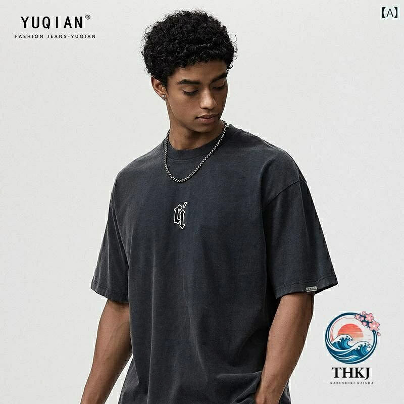 T シャツ メンズ トップス 紳士服 シャツ アメリカン レトロ コットン ウォッシュ 半袖 ファッション プリント ストリート カジュアル｜オンラインストア　サリー
