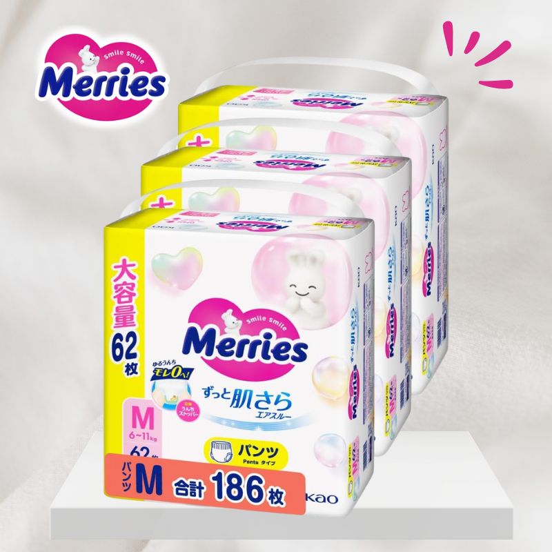 楽天市場】メリーズ パンツ 素肌さらさらエアスルー M (6-11kg) 186枚